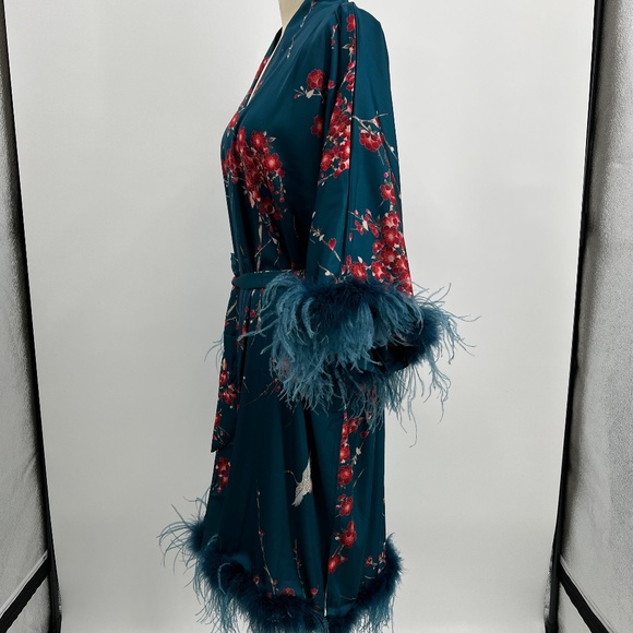 NWT Midi Kimono with feathers - Picture 2 of 13